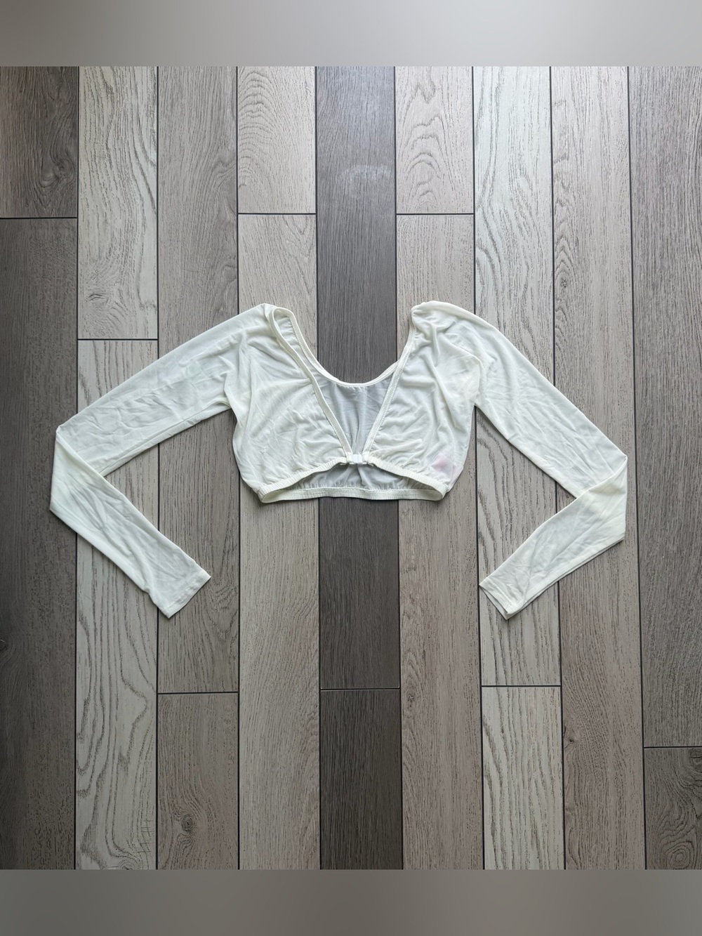 Basic Long Sleeve White Jersey Sleevey Wonders  XS